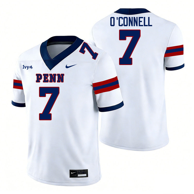 Pennsylvania Quakers #7 Ryan O'Connell College Football Jerseys,Uniforms Stitched-White